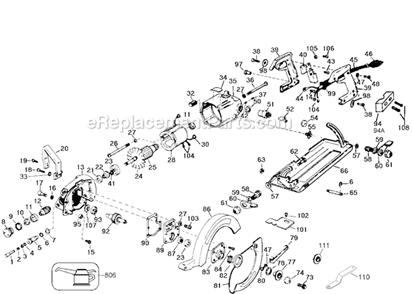 Page A Diagram and Parts List for 2710 Type 1 Black and Decker Circular Saw
